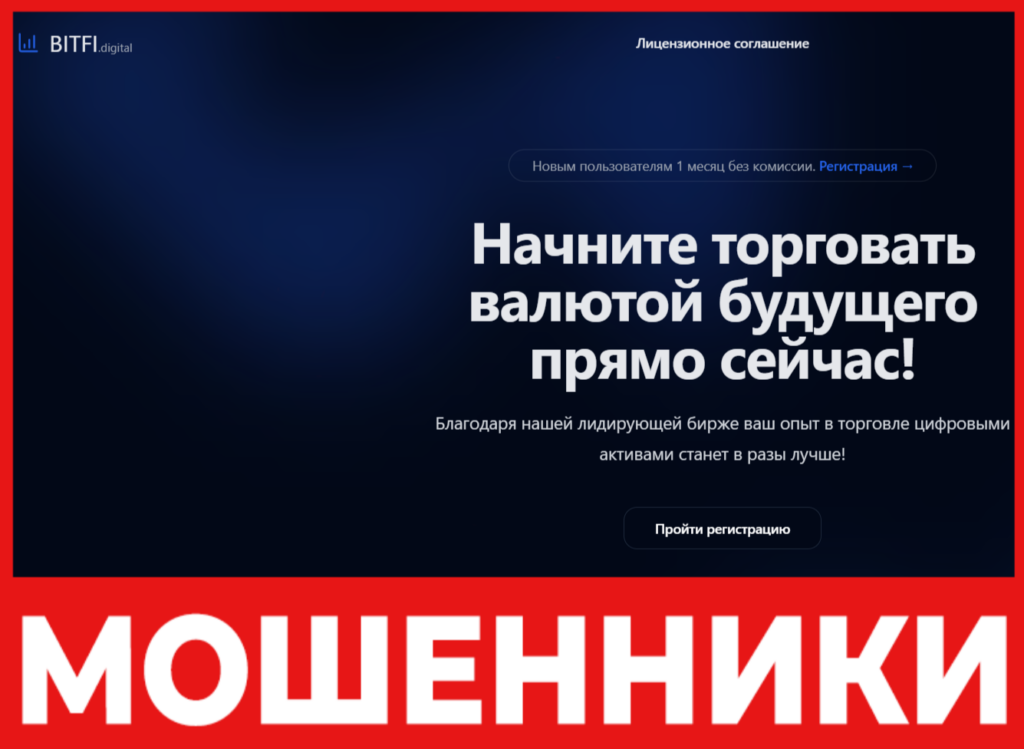Bitfi Digital лицевая сторона скрин