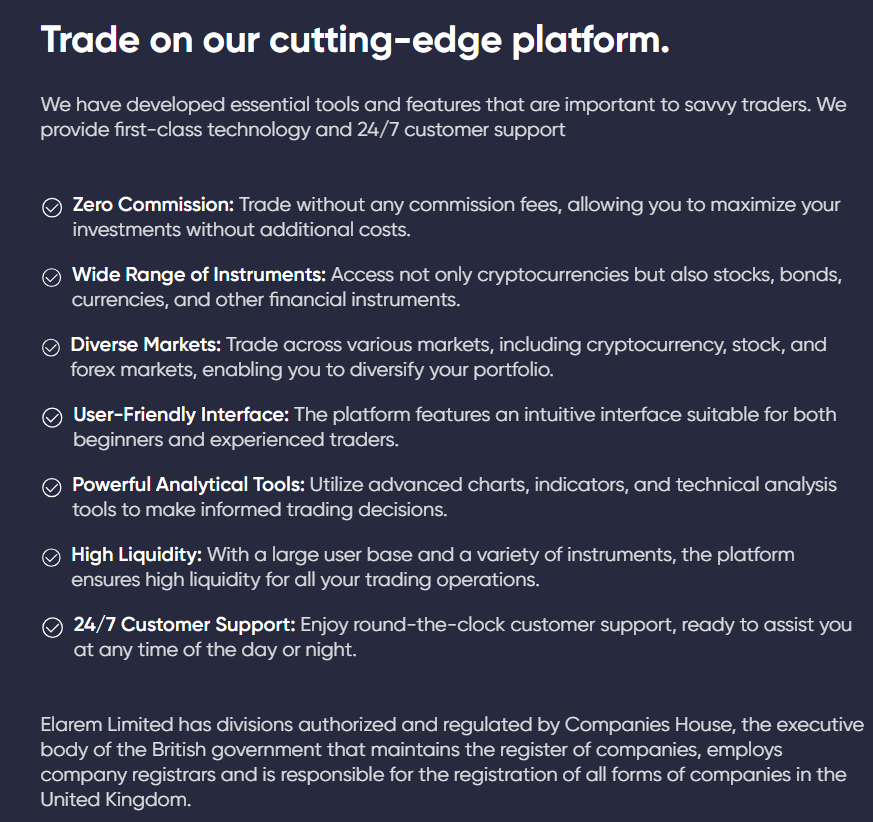 Elarem Limited 1 скрин