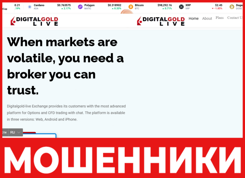 Digitalgold live лицевая сторона скрин