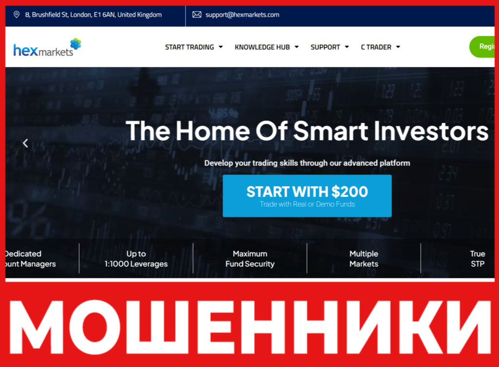 Hex Markets лицевая сторона скрин