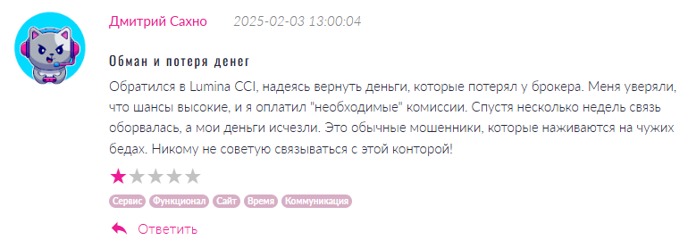 Lumina CCI 1 скрин