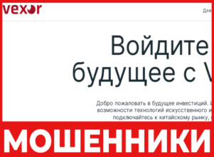 Vexor.ai - лицевая сторона, скрин