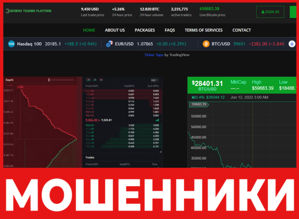 BDSWISS TRADING PLATFORM лицевая сторона скриин