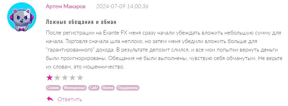 Exante FX 1 скрин