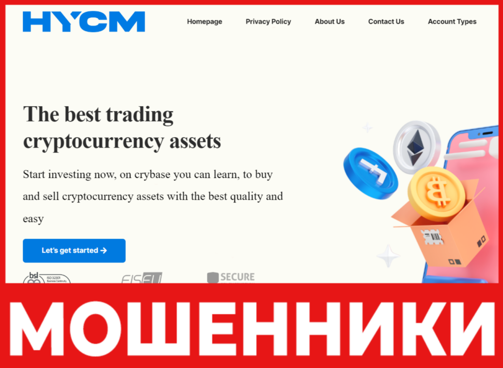 Hycm Finance лицевая сторона скрин