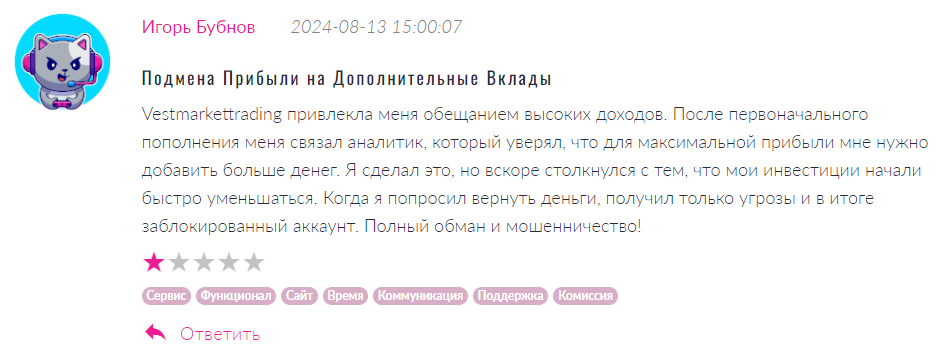 Vestmarkettrading 2 скрин