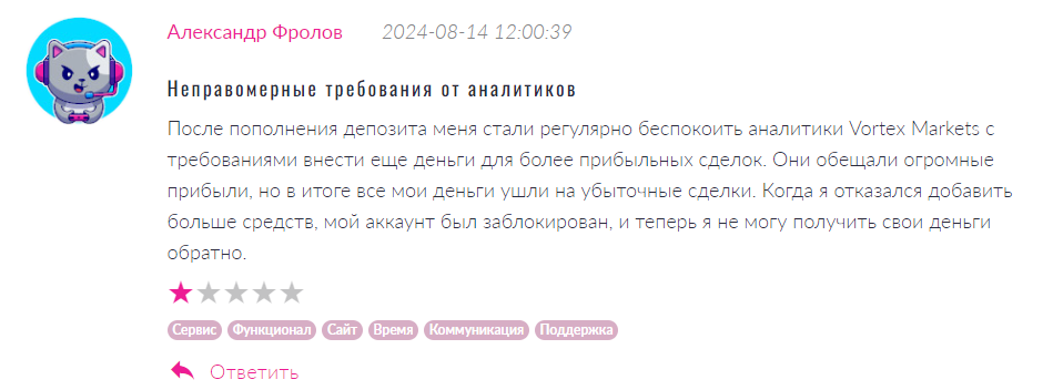 Vortex Markets 1 скрин