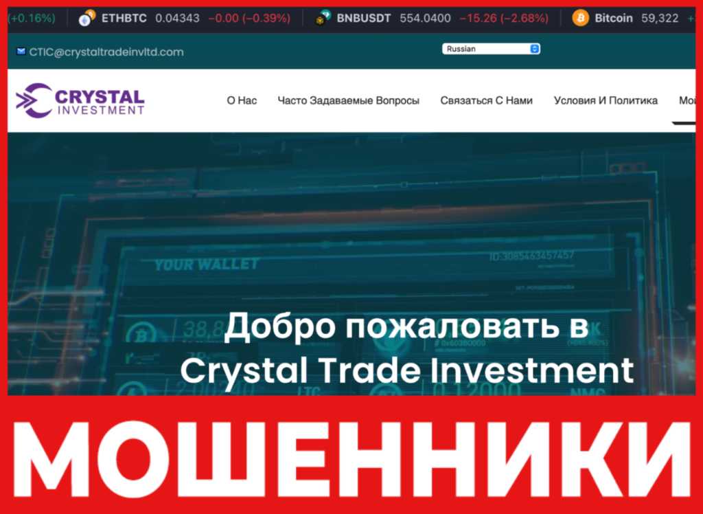 Crystal Trade Investment лицевая сторона скрин