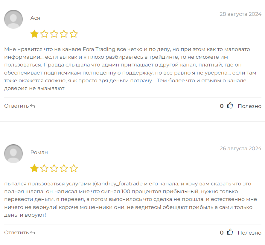 Fora Trading_1 скрин