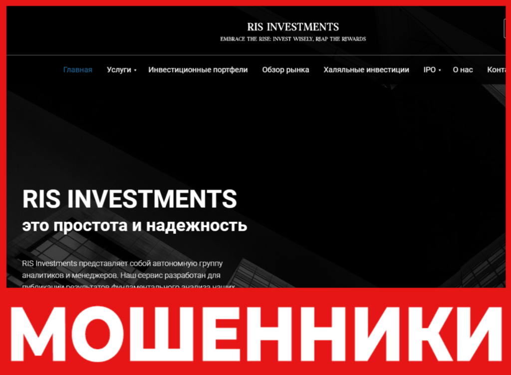 RIS Investments лицевая сторона скрин