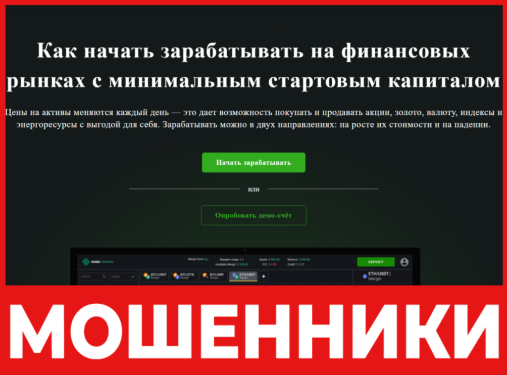 Rise Capital лицевая сторона скрин