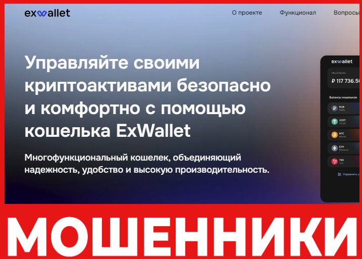 ExWallet лицевая сторона скрин