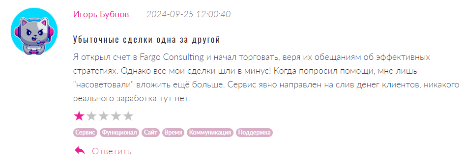 Fargo Consulting 1 скрин