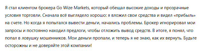Go Wize Markets 1 скрин