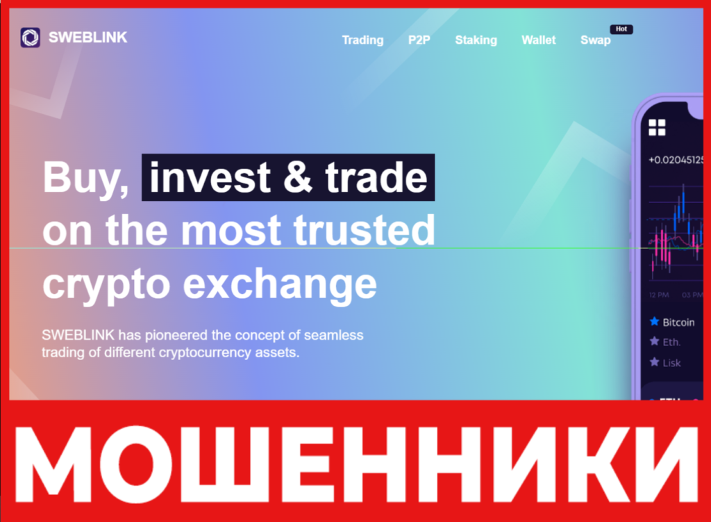 SWEBLINK лицевая сторона скрин