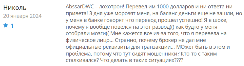 Abssar DWC 1 скрин
