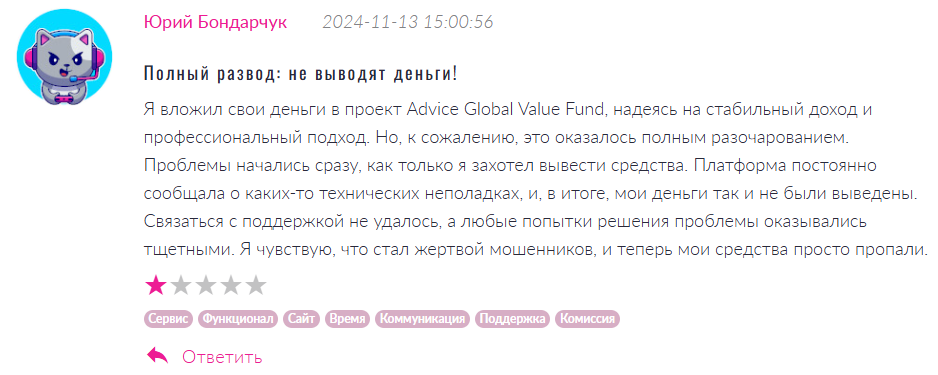 Advice Global Value Fund 1 скрин