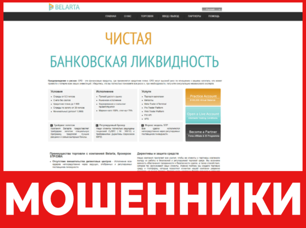 BELARTA лицевая сторона скрин