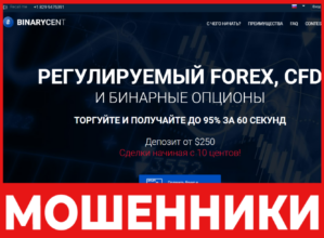 Binarycent лицевая сторона скрин