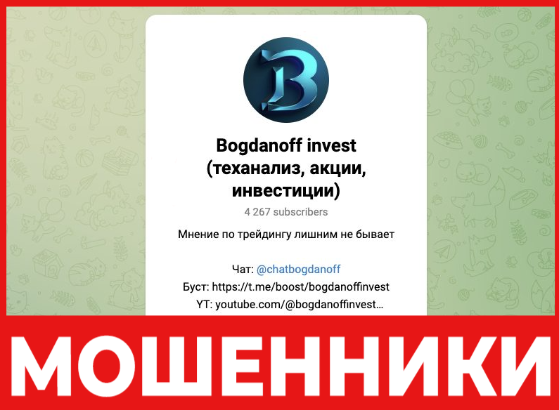 Bogdanoff Invest лицевая сторона скрин