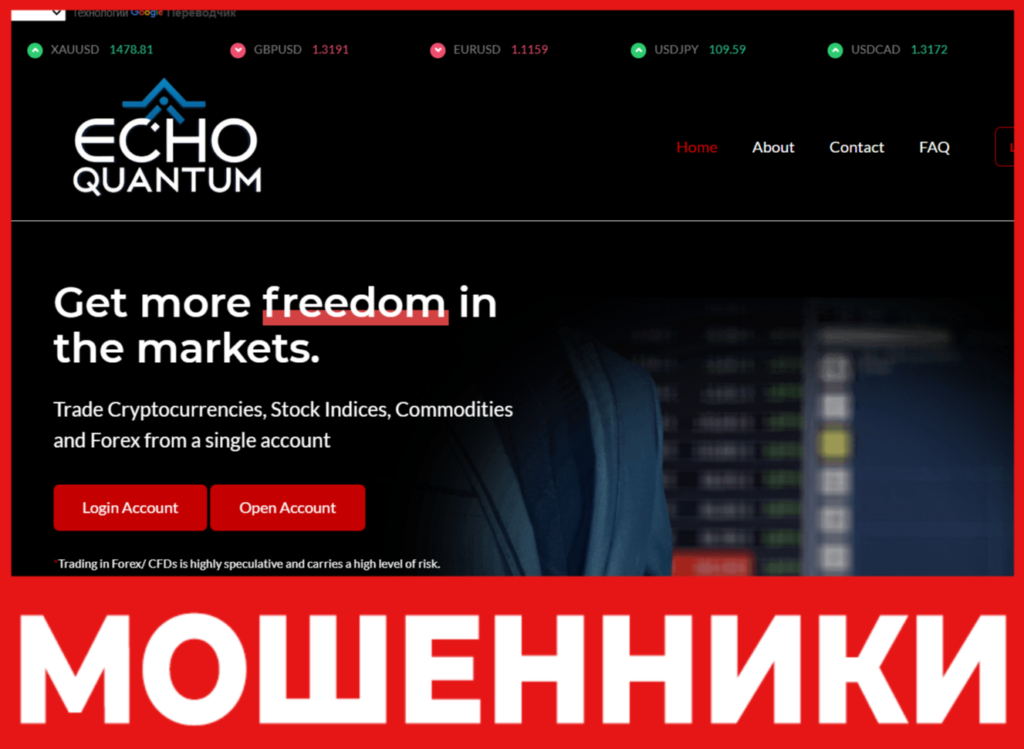 Echoquantum лицевая сторона скрин