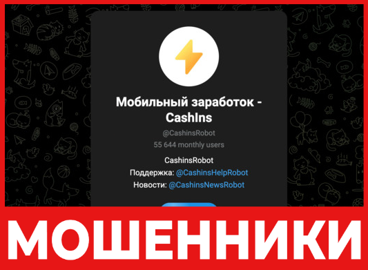 Мобильный заработок - CashIns лицевая сторона скрин