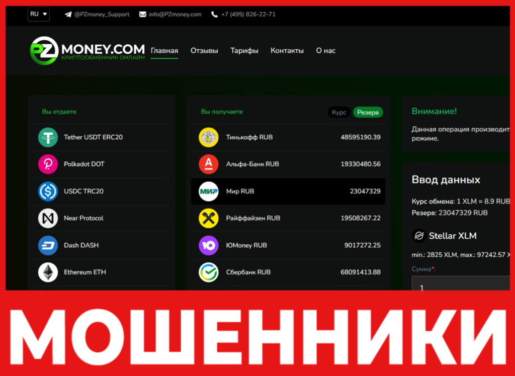 PZmoney лицевая сторона скрин