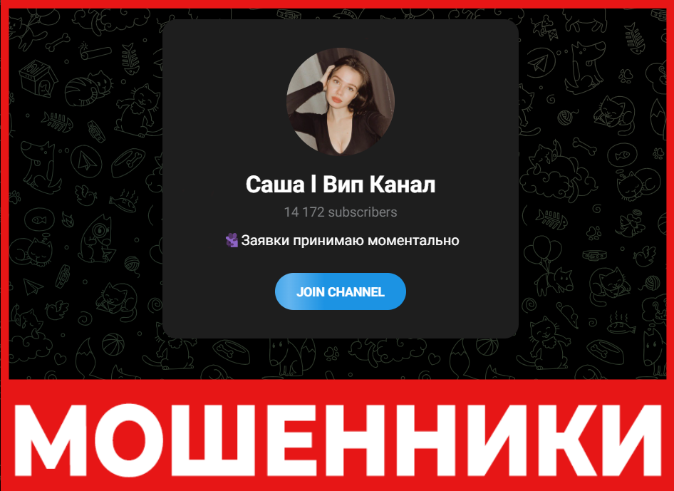 Саша ВИП КАНАЛ лицевая сторона скрин