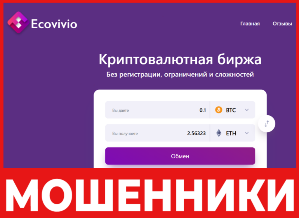 Ecovivio лицевая сторона скрин