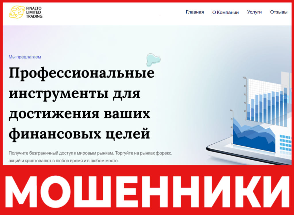 Finalto Trading Limited лицевая сторона скрин