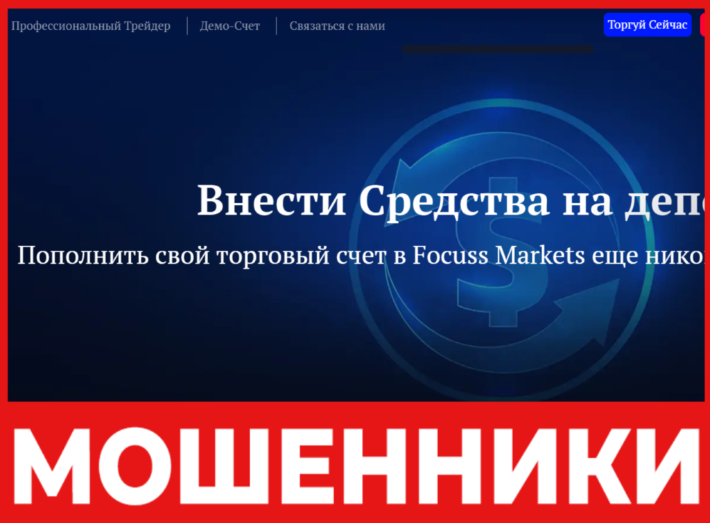 Focuss Markets лицевая сторона скрин