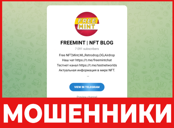 FREEMINT NFT BLOG лицевая сторона скрин