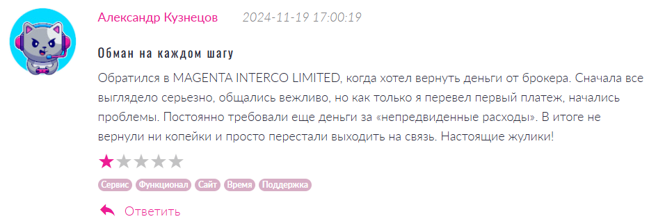 MAGENTA INTERCO LIMITED 1 скрин