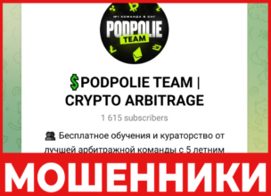 Podpolie Team Crypto Arbitrage лицевая сторона скрин