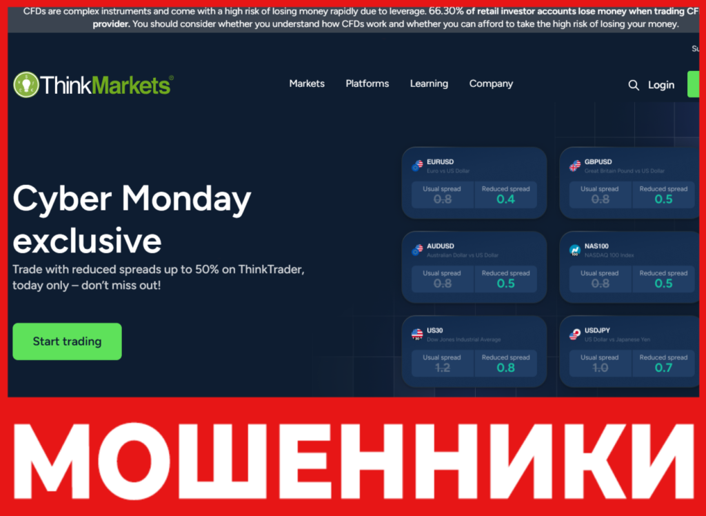 Think Markets лицевая сторона скрин