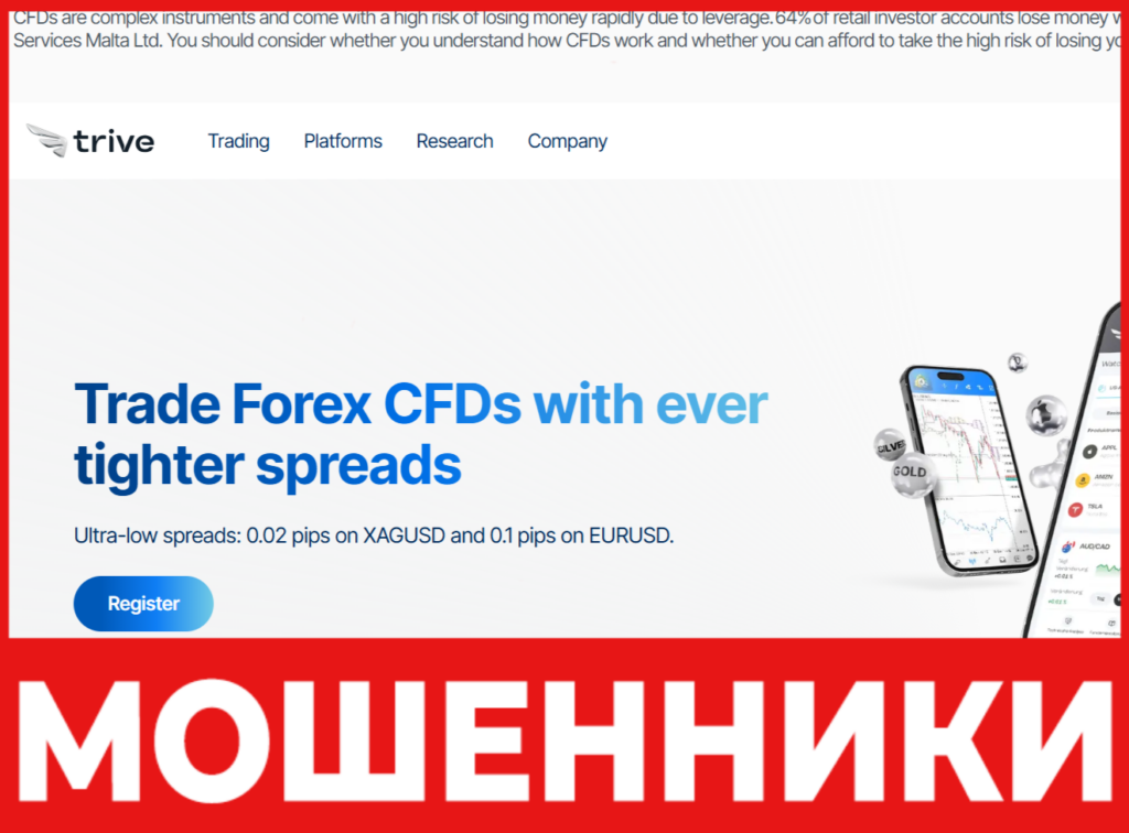 Trive лицевая сторона скрин