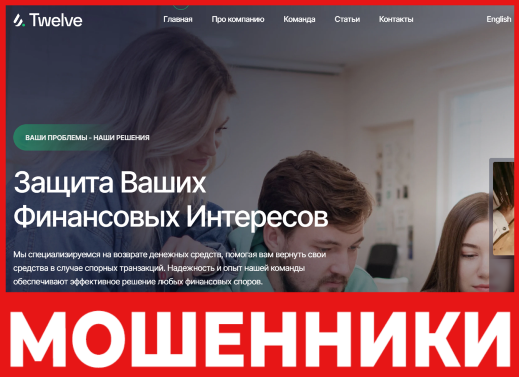 Twelve Consulting лицевая сторона скрин