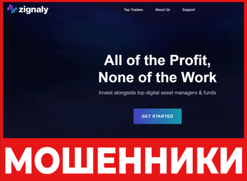Zignaly лицевая сторона скрин