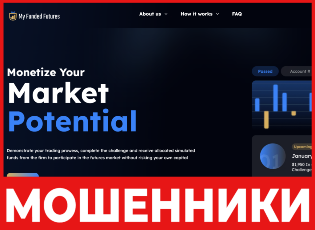 MyFundedFutures лицевая сторона скрин