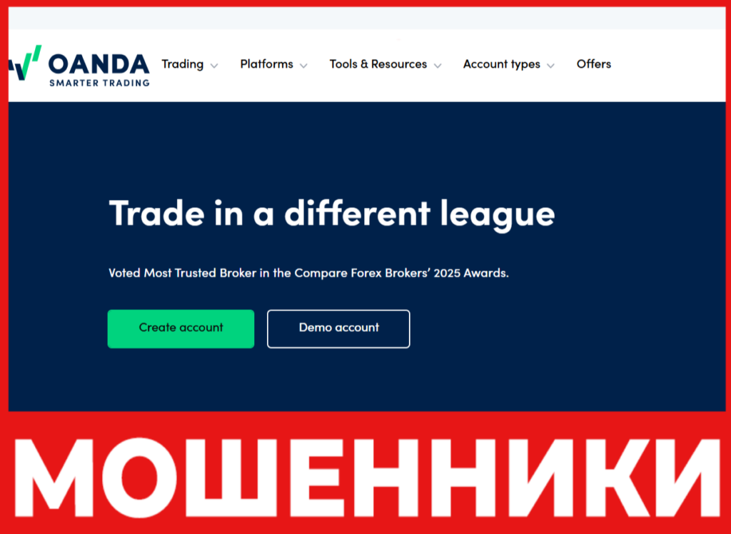 OANDA лицевая сторона скрин