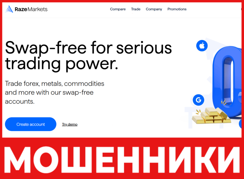 Raze Markets лицевая сторона скрин
