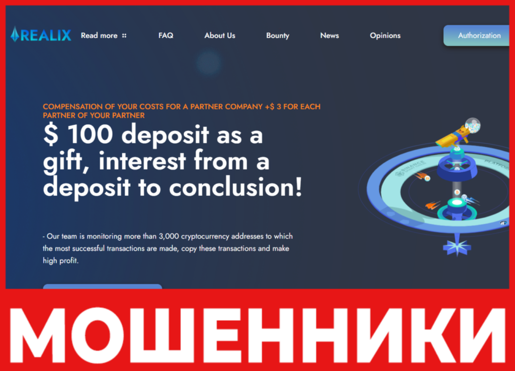 Realix лицевая сторона скрин