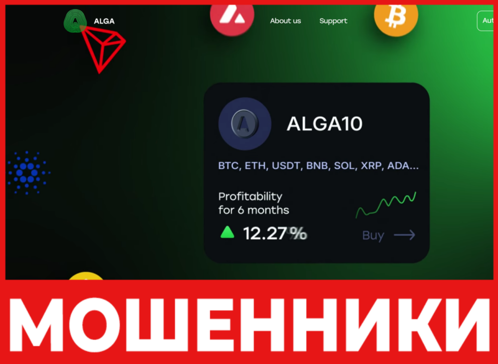 ALGA лицевая сторона скрин