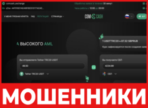 ComCASH лицевая сторона скрин