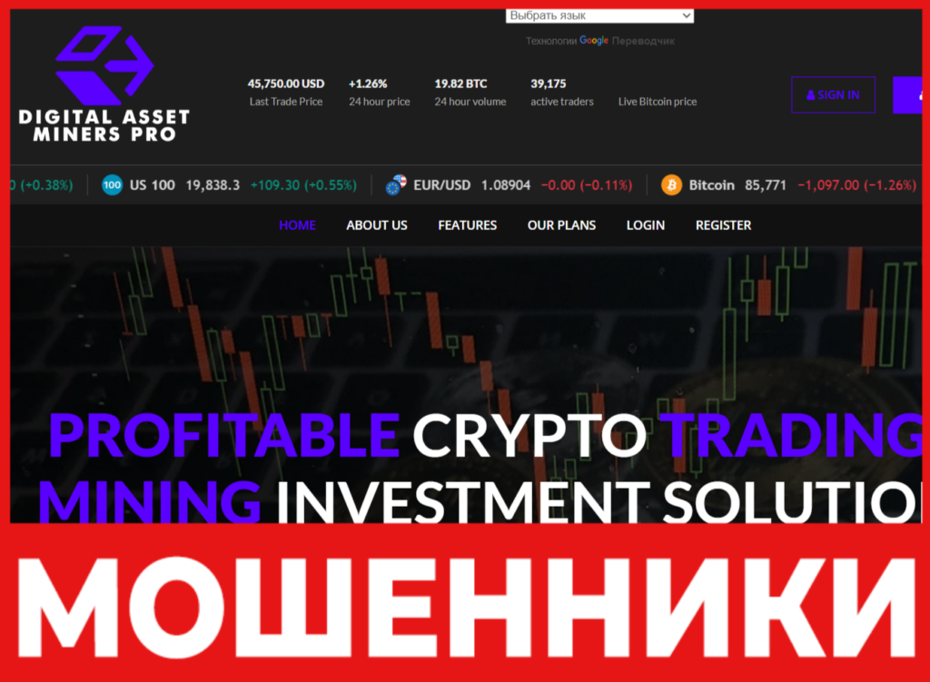 Digital Asset Miners Pro лицевая сторона скрин