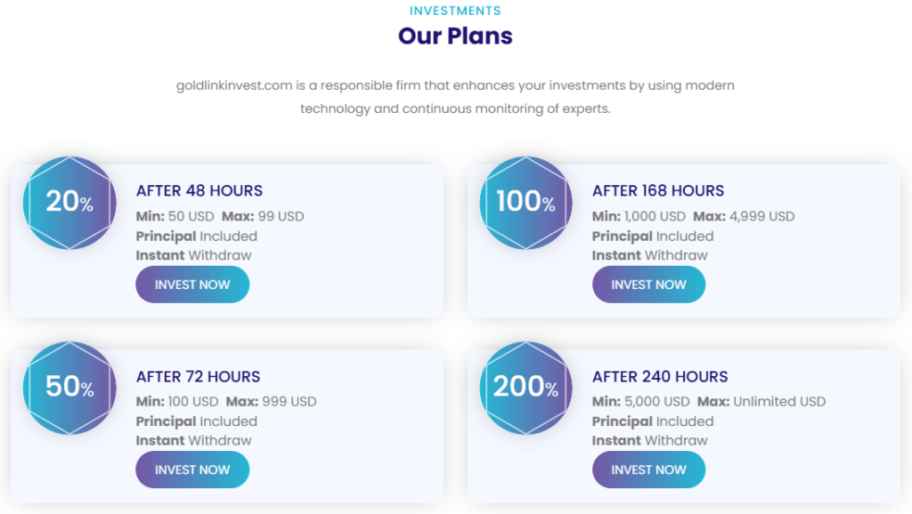 Gold Link Invest 2 скрин