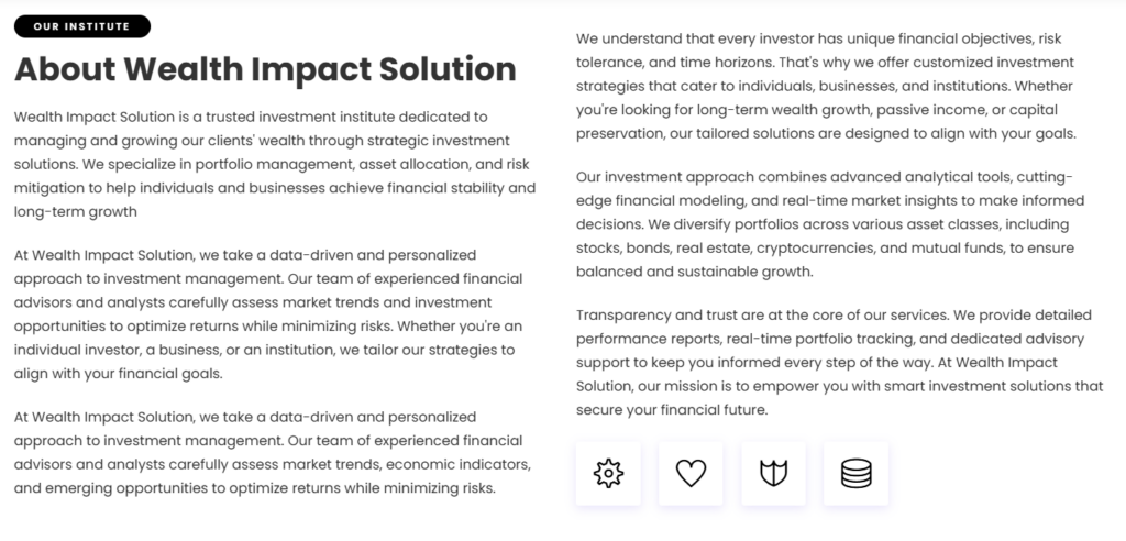 Wealth Impact Solution 1 скрин