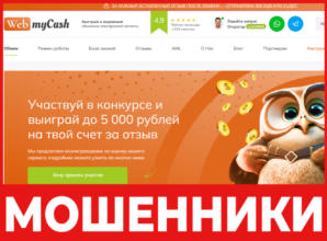 WebMyCash лицевая сторона скрин