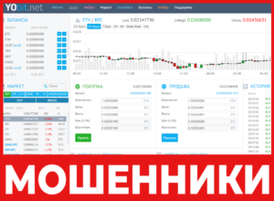 Yobit лицевая сторона скрин
