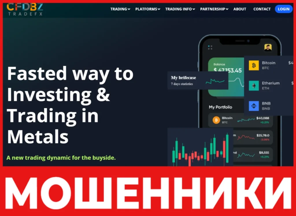 CFDBZ Trade FX лицевая сторона скрин